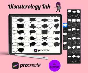 Comic Speech Bubbles Set 2 Procreate Brush Stamps, 42 Icons