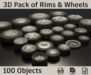 3D Pack of Rims & Wheels