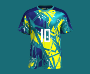 Soccer Neon Yellow with multi color Jersey Player-10 | Marvelous | Blender