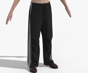 Style3D Knee Pleat Sweatpants