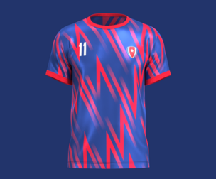Soccer Red And Blue Jersey Player-11 | Marvelous | Blender