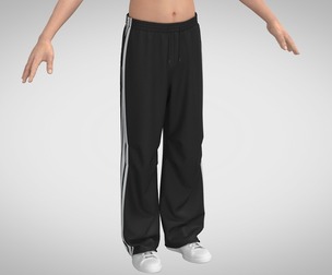 Knee Pleat Sweatpants