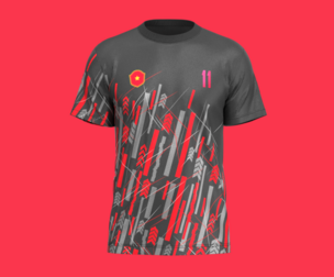 Soccer Red Print Jersey Player-11 | Marvelous | Blender
