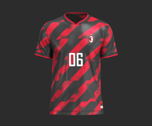 Soccer Red Stripe jersey Player-06 | Marvelous | Blender