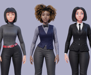 Modular Stylized Business Female V1
