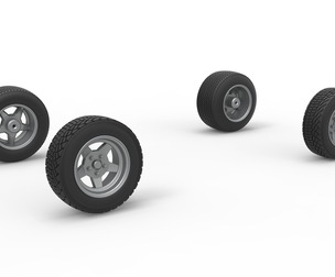 Wheel set of BriSCA Formula 1 Stock Car for Dirt 1:25