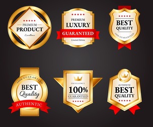 Gradient golden luxury badges, Premium Luxury Guarantee Badges, Golden Tags, EPS File