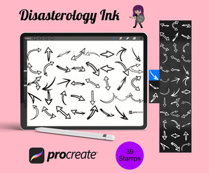 Arrow Icons Set 1 Procreate Brush Stamps, 39 Arrows