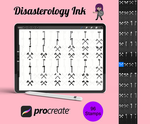 Axes Set 1 Procreate Brush Stamps, 96 Axe Weapon Stamps