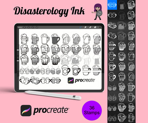 Beer Drinking Mugs Set 1 Procreate Brush Stamps, 36 Beer Glasses