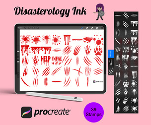 Blood Splatters & Scratch Marks Set 1 Procreate Brush Stamps, 39 Splatters and Scratches