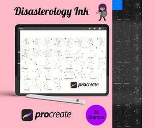 Floral Celestial Birth Month Flowers Set 1 Procreate Brush Stamps, 36 Birth Flowers