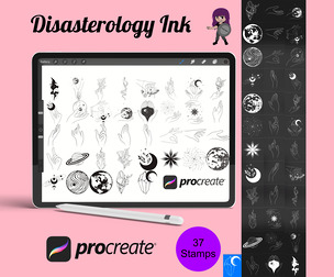 Celestial Hands Set 1 Procreate Brush Stamps, 37 Hand Stamps