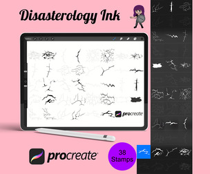 Floor & Wall Cracks Set 1 Procreate Brush Stamps, 38 Crack Stamps