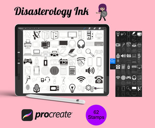 Gaming Computer Icons Set 1 Procreate Brush Stamps, 62 Game Icons