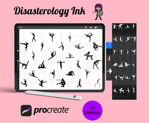 Gymnastic Figure Poses Set 1 Procreate Brush Stamps, 54 Poses
