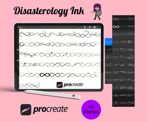 Infinity Love Symbols Set 1 Procreate Brush Stamps, 42 Infinities