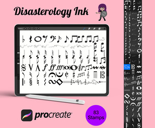 Music Clef Notes Set 1 Procreate Brush Stamps, 83 Clefs