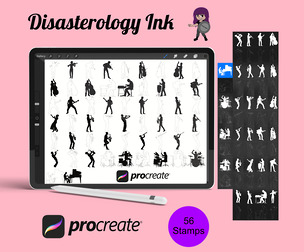 Musical Musician Figure Poses Set 1 Procreate Brush Stamps, 56 Poses
