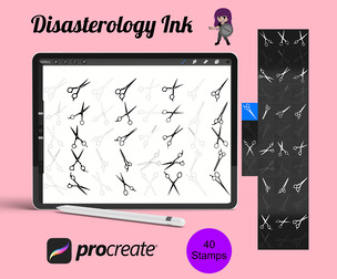 Scissors Set 1 Procreate Brush Stamps, 40 Scissors