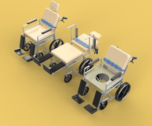 MULTIPURPOSE WHEELCHAIR COMMODE CLOSET TOILET RECLINE FOLDABLE