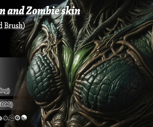 50 Alien and zombie skin (Alpha & Brush)