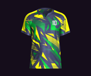 Mens Soccer Green yellow and Blue Jersey Player-10 | Marvelous | Blender