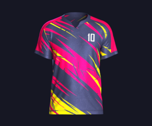 Mens Soccer Red Magenta and Yellow Jersey Player-10  | Marvelous | Blender