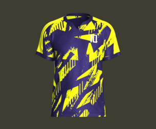 Mens Soccer Blue and Yellow Jersey Player-10  | Marvelous | Blender