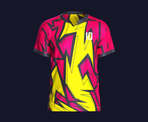 Mens Soccer Hot Pink and Yellow Jersey Player-10  | Marvelous | Blender