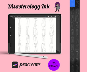 Trouser Pants Clothing Fashion Model Set 1 Procreate Brush Stamps, 20 Trouser Stamps