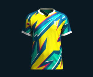 Mens Soccer Yellow and Mint Jersey Player-10  | Marvelous | Blender