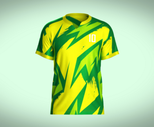 Mens Soccer Multi color Green and yellow Jersey Player-10  | Marvelous | Blender