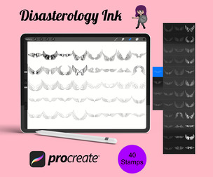 Wings Set 2 Procreate Brush Stamp, 40 Pairs of Wings