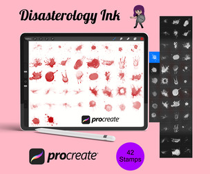 Blood Splatter Set 1 Procreate Brush Stamps, 42 Splatters
