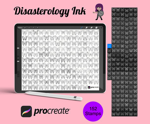 Butterflies Outlines Set 7 Procreate Brush Stamps, 152 Butterfly Stamps