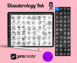 Crazy Cartoon Insects Set 1 Procreate Brush Stamps, 48 Insect Stamps