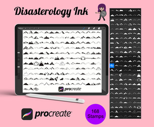 Mountain Range Set 3 Procreate Brush Stamps, 168 Mountains
