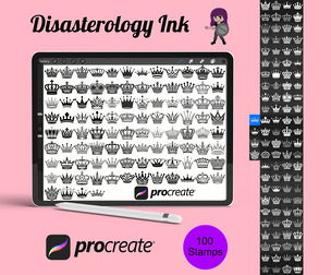 Royal Crowns Set 1 Procreate Brush Stamps, 100 Crowns