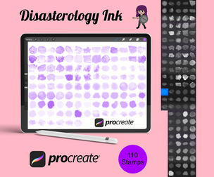 Watercolour Splash Splatter Marks Set 1 Procreate Brush Stamps, 110 Splashes