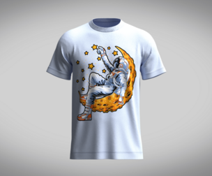 Tshirt-Lying On The Moon  | Marvelous | Blender