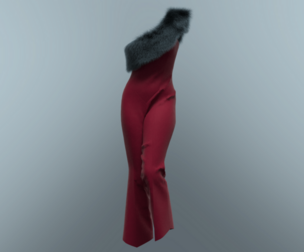 Womens Jumpsuit made from wool and fur