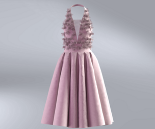 Pink silk organza dress