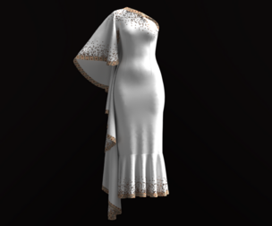 White dress with copper sequins