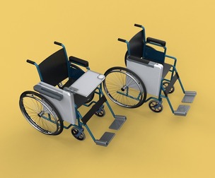 WHEELCHAIR SEAT LAP TRAY TABLE CUP HOLDER FOLDING RETRACTABLE