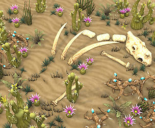 Low poly desert plants pack