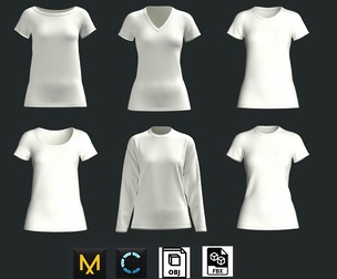 Girls 6 Types T-Shirt Pack | Marvelous | Blender