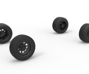 Wheel set of BriSCA Formula 1 Stock Car for Asphalt 1:25