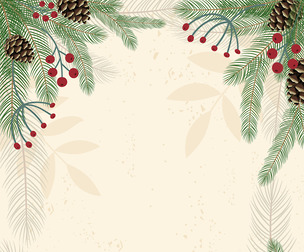 Festive Decorative Frame, Pinecones Greenery, Christmas Background, Holiday Vintage Border