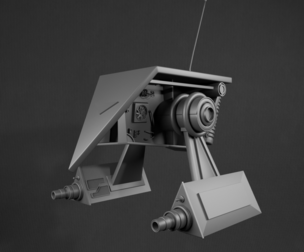 Destroyer-style space combat spacecraft - 3d Low-poly